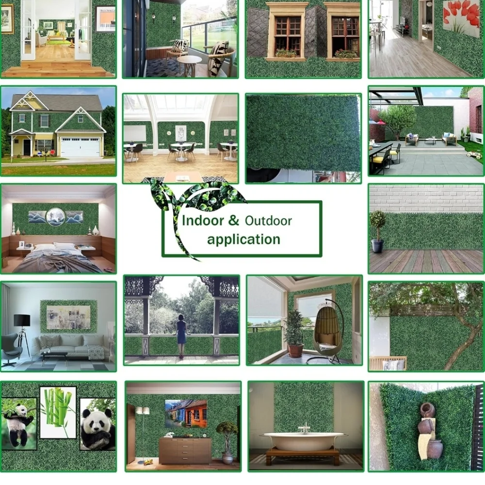 Green Artificial Boxwood Wall Panel - Home Wall Decor